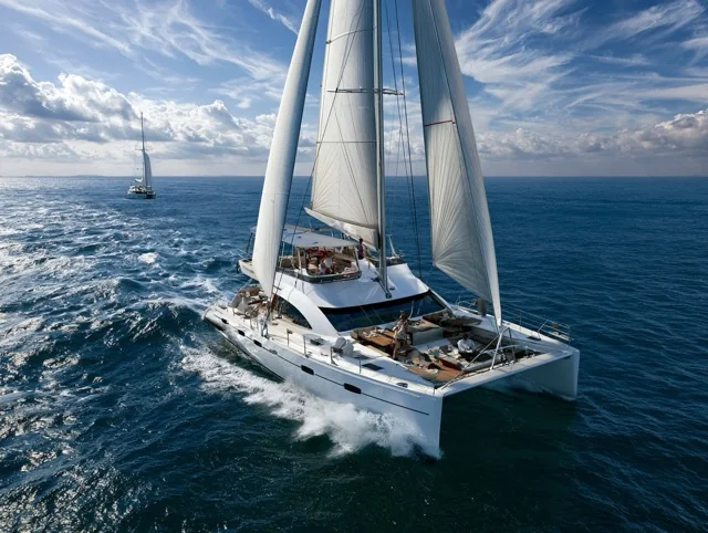 Catamaran under sail
